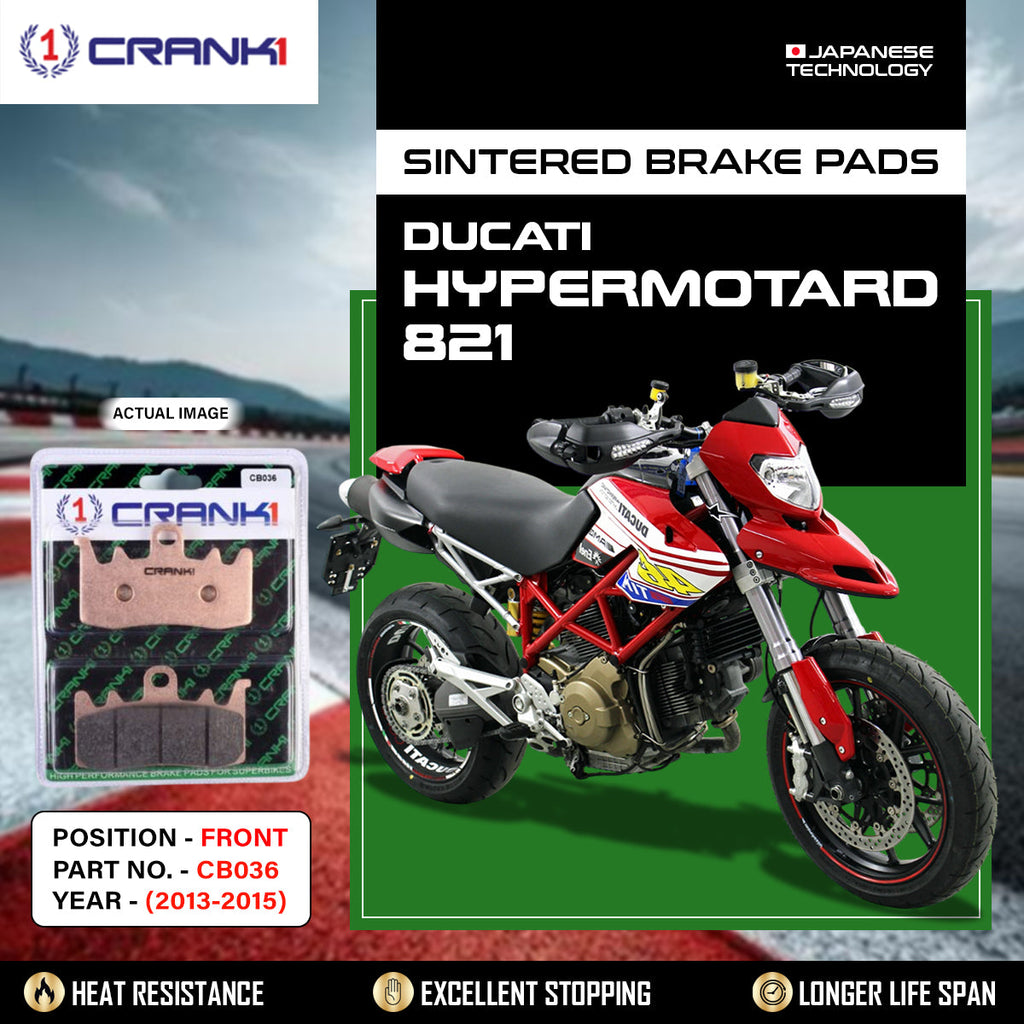 Sintered Brake Pads For Ducati Hypermotard 821 (2013-2015) - Front - CB036 - 2 Sets - CRANK1