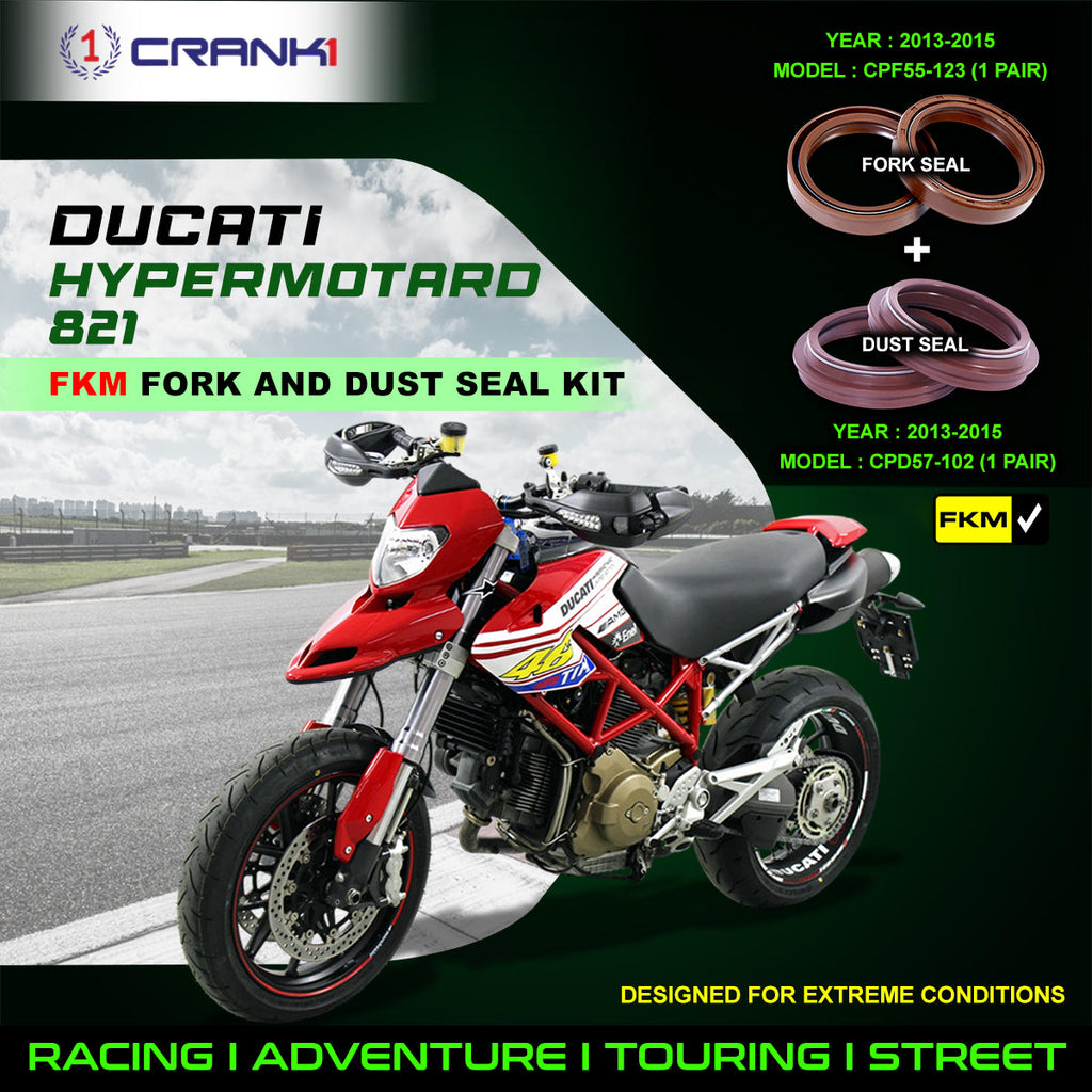 Fork And Dust Seals Kit For Ducati Hypermotard 821 (2013-2015) - CRANK1