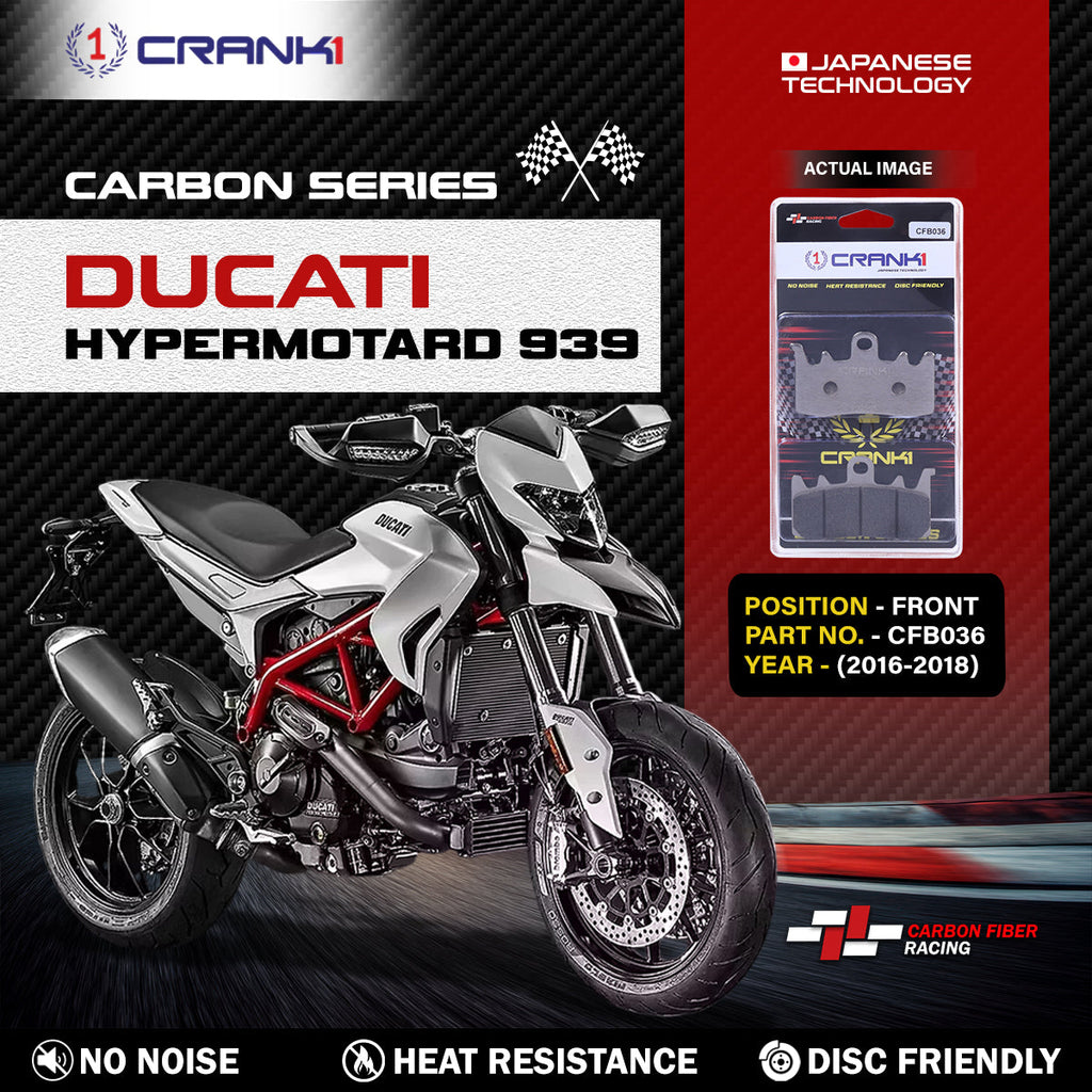 Carbon Brake Pads For Ducati Hypermotard 939 (2016-2018) - Front - CFB036 - 2 Sets - CRANK1