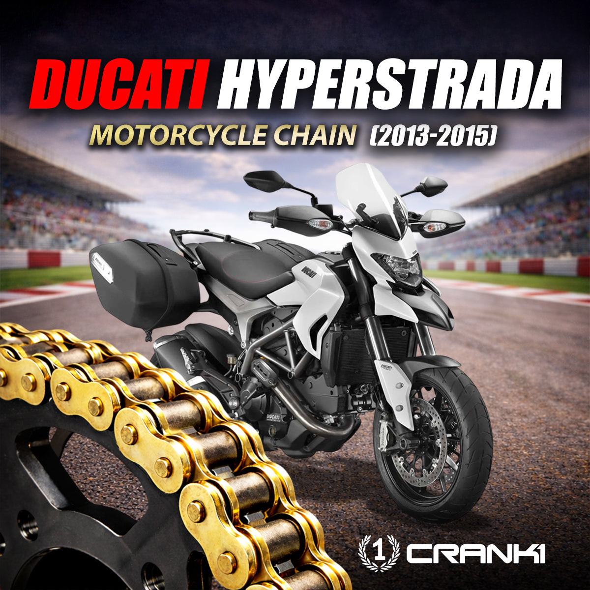 Chain For Ducati Hyperstrada (2013-2015) - 525 Pitch x 108 Links Gold (ZVMX) - CRANK1