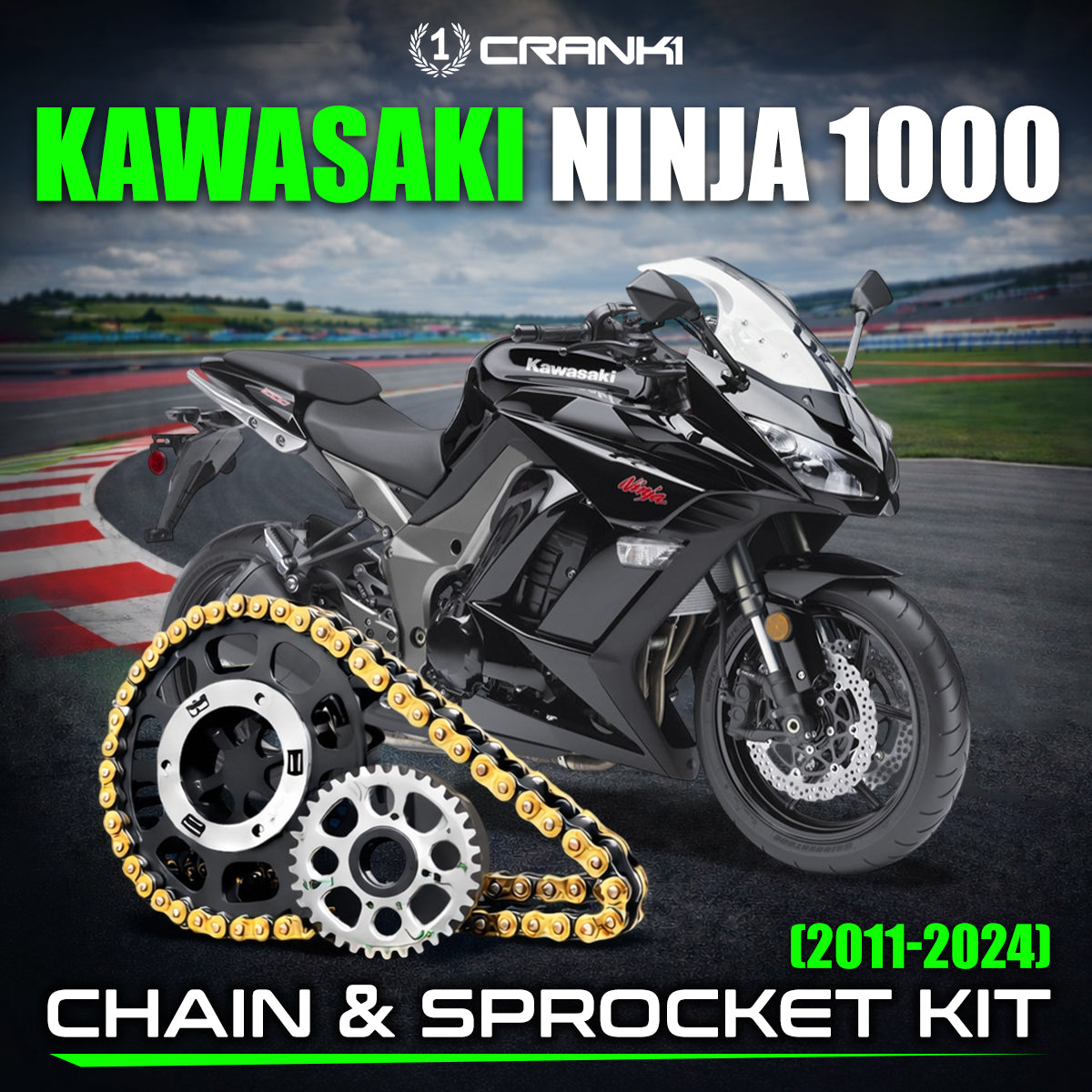 Chain And Sprocket Kit For Kawasaki Ninja 1000 (2011-2024) - CRANK1