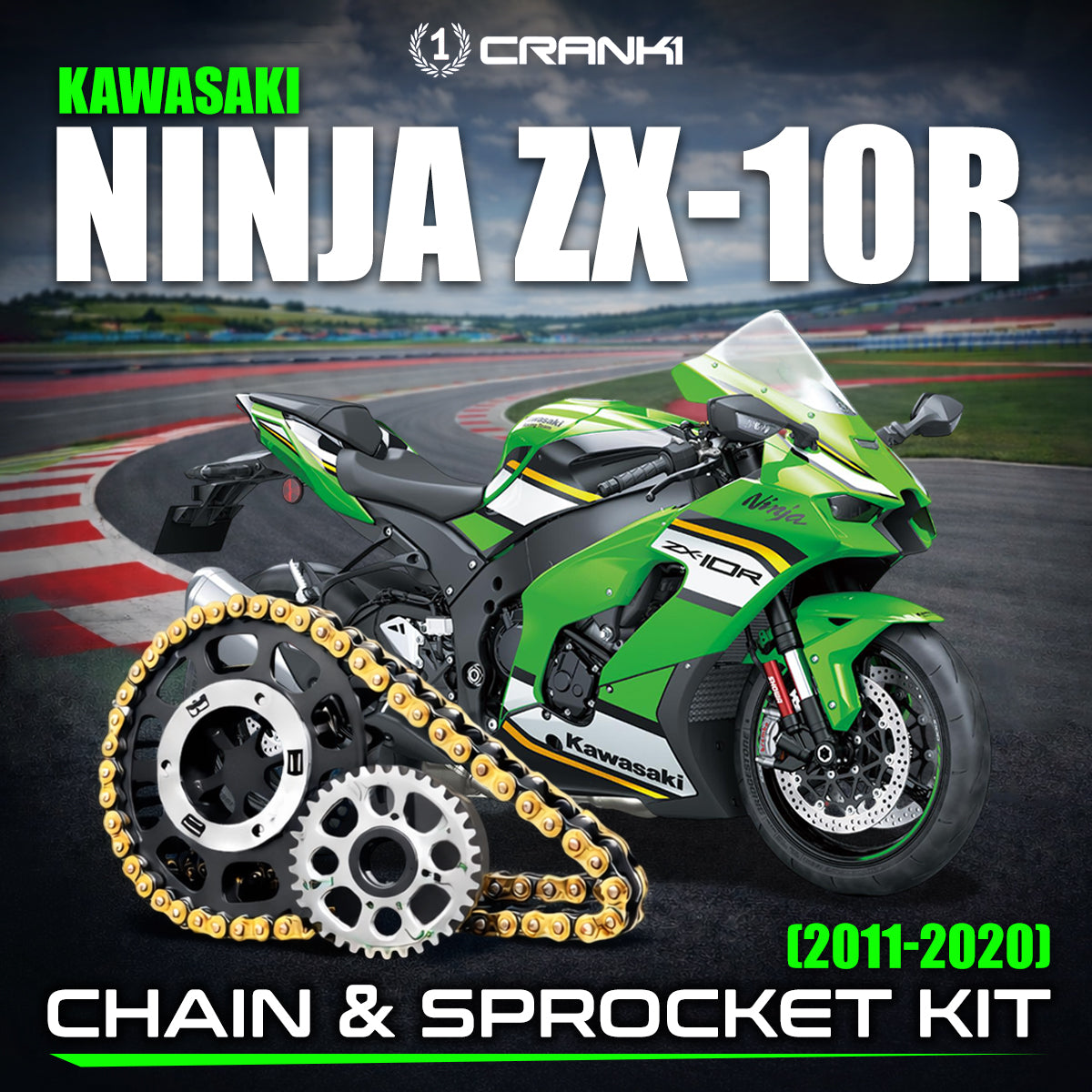 Chain And Sprocket Kit For Kawasaki Ninja ZX-10R (2011-2020) - CRANK1