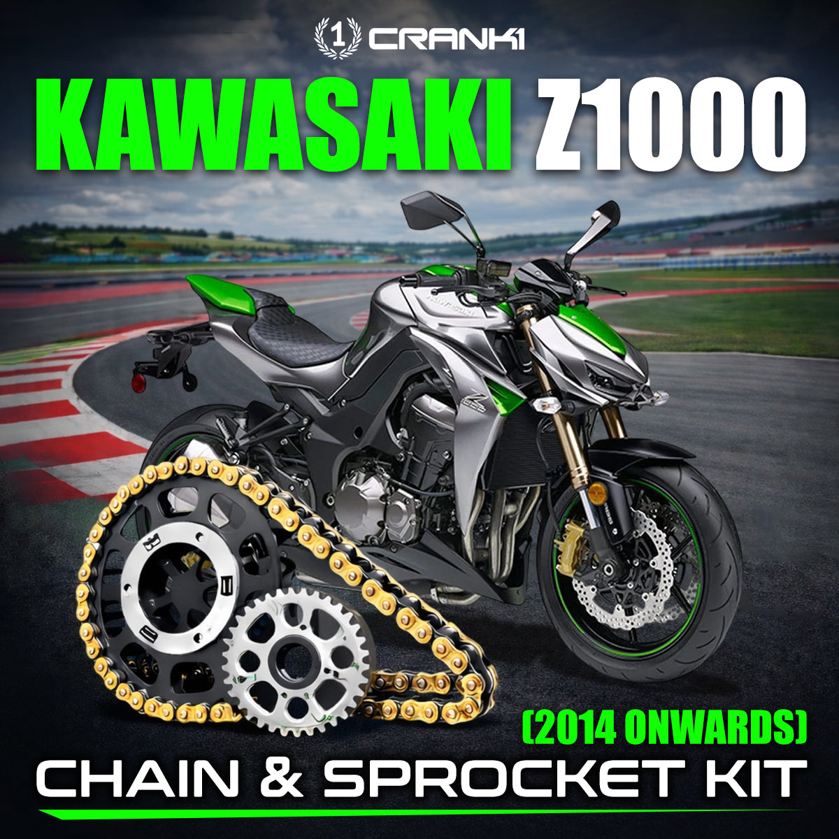 Chain And Sprocket Kit For Kawasaki Z1000 (2014 Onwards) - CRANK1