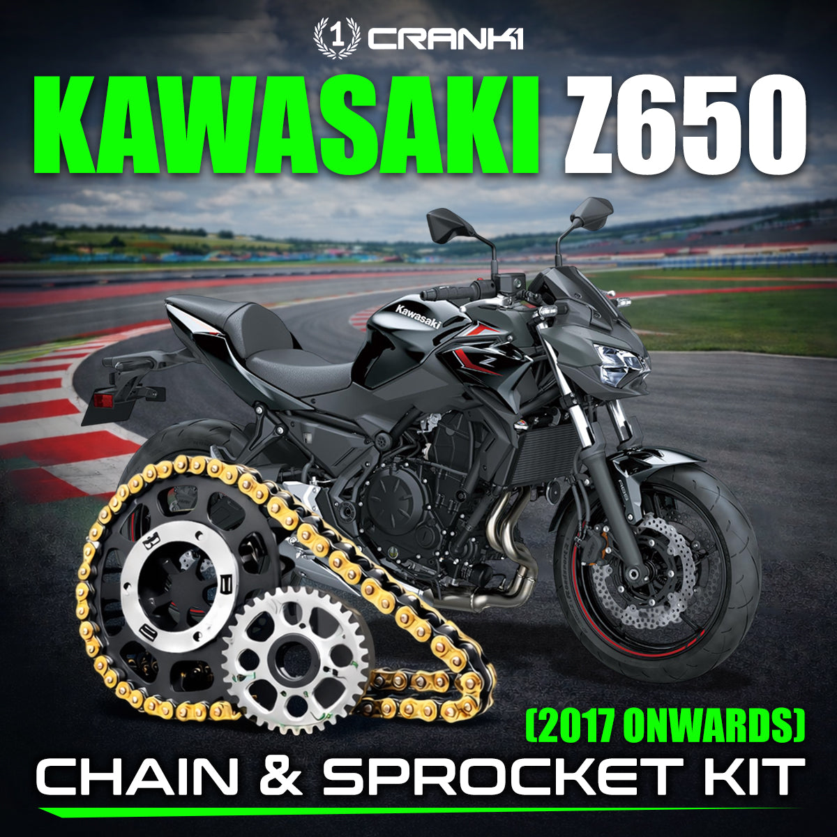 Chain And Sprocket Kit For Kawasaki Z650 (2017 Onwards) - CRANK1