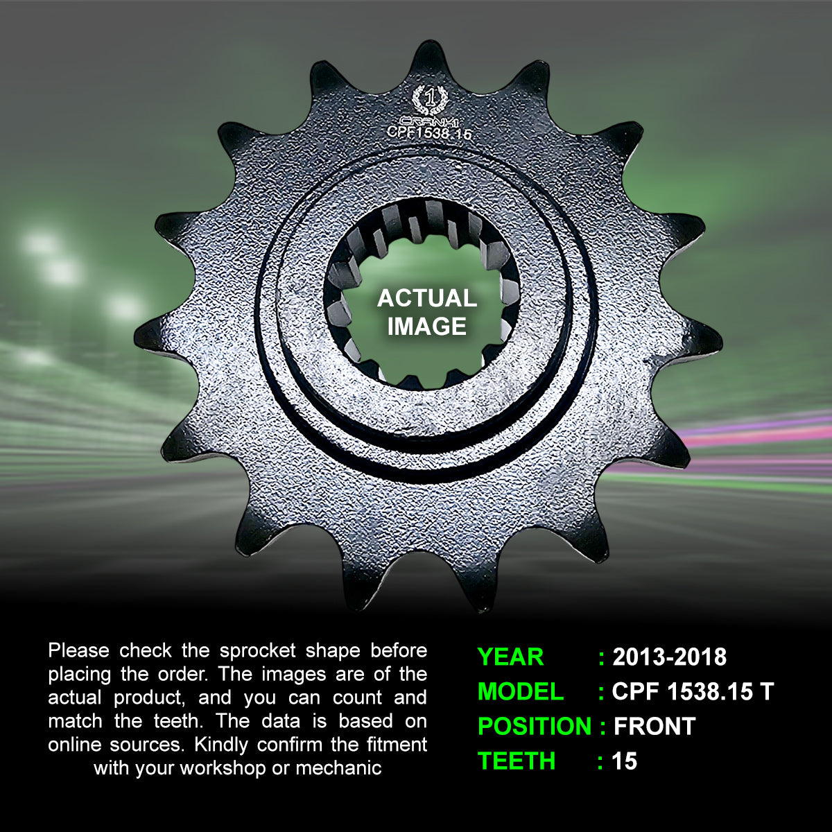 Sprocket For Kawasaki Z800 (2013-2018) - Front - CPF1538.15T - CRANK1
