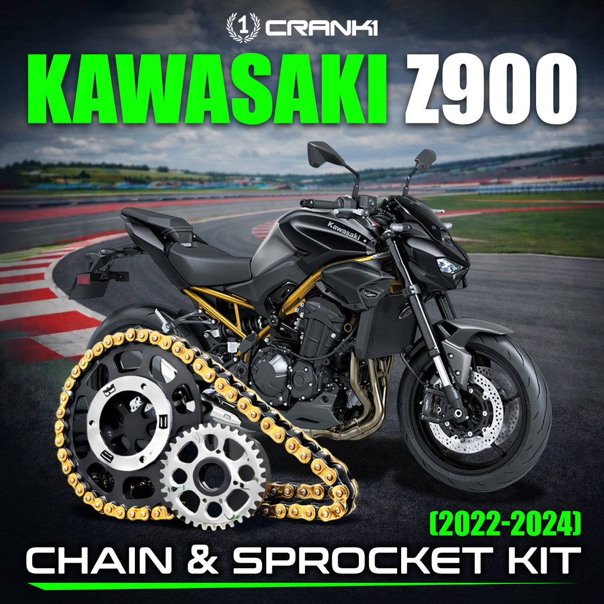 Chain And Sprocket Kit For Kawasaki Z900 (2022-2024) - CRANK1