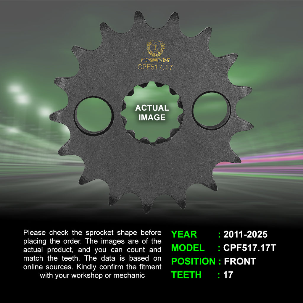 Sprocket For  Kawasaki Ninja ZX-14R (2011-2025) - Front - CPF517.17T - CRANK1