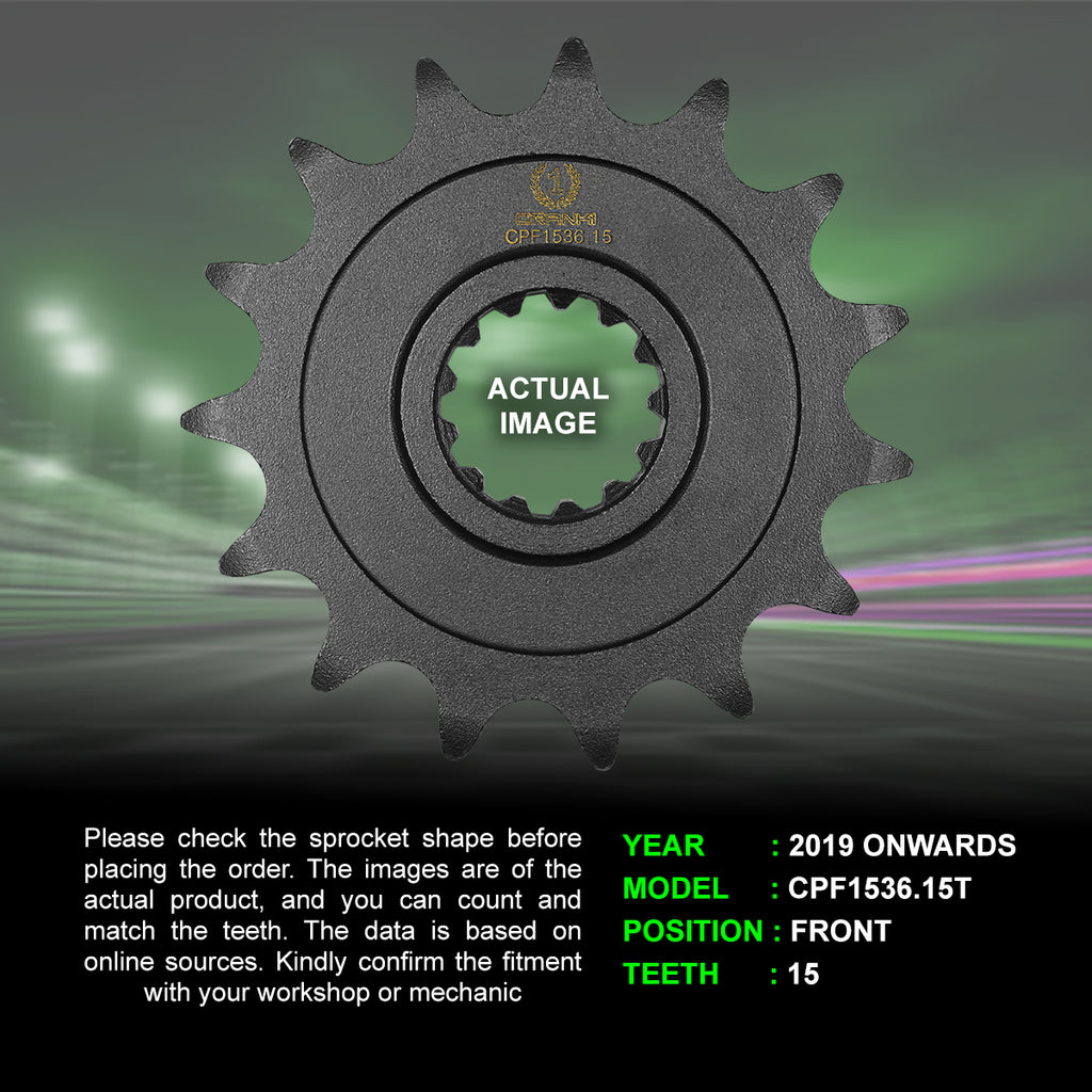 Sprocket For Kawasaki Ninja ZX-6R (2019 Onwards) - Front - CPF1536.15T - CRANK1