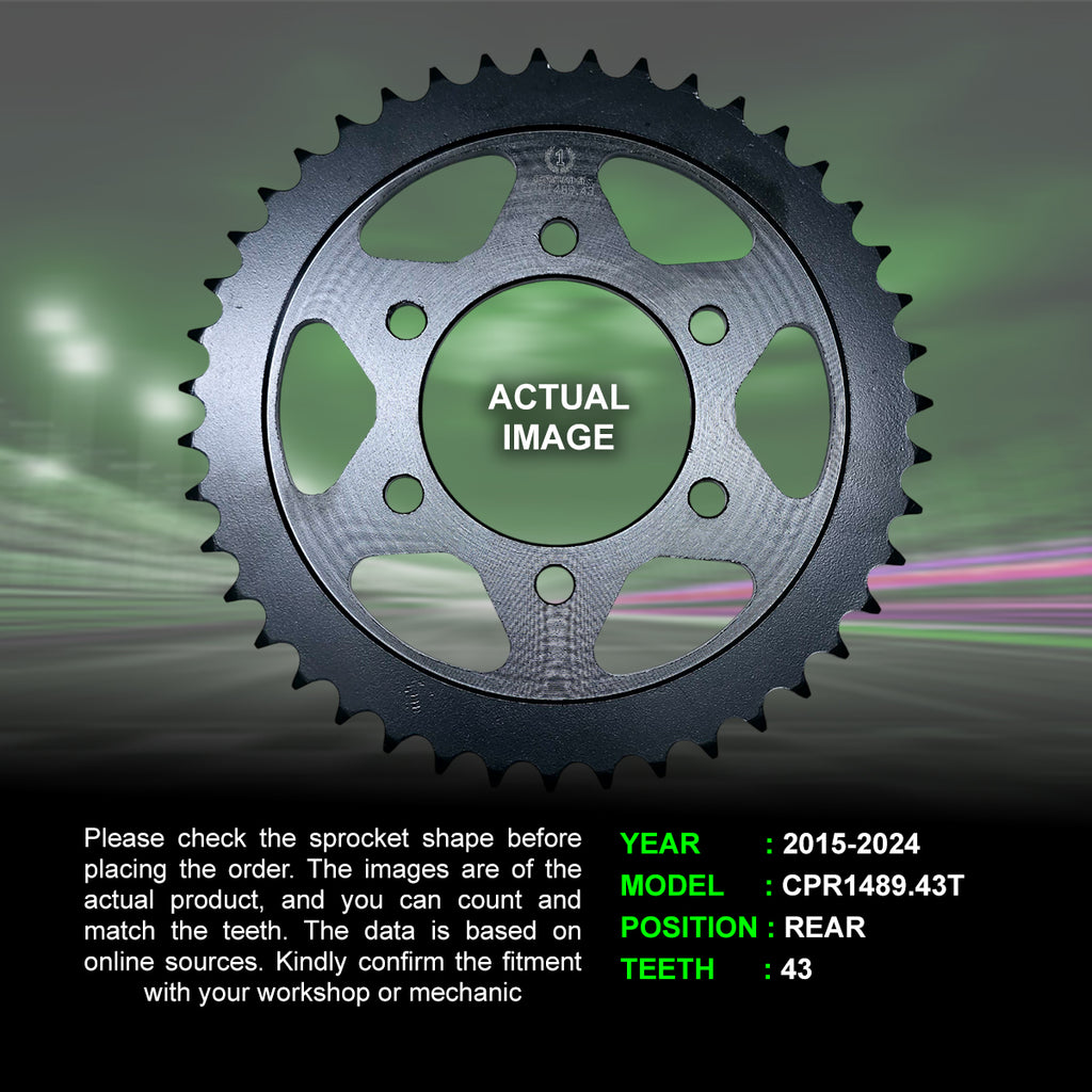 Sprocket For Kawasaki Versys 1000 (2015-2024) - Rear - CPR1489.43T - CRANK1