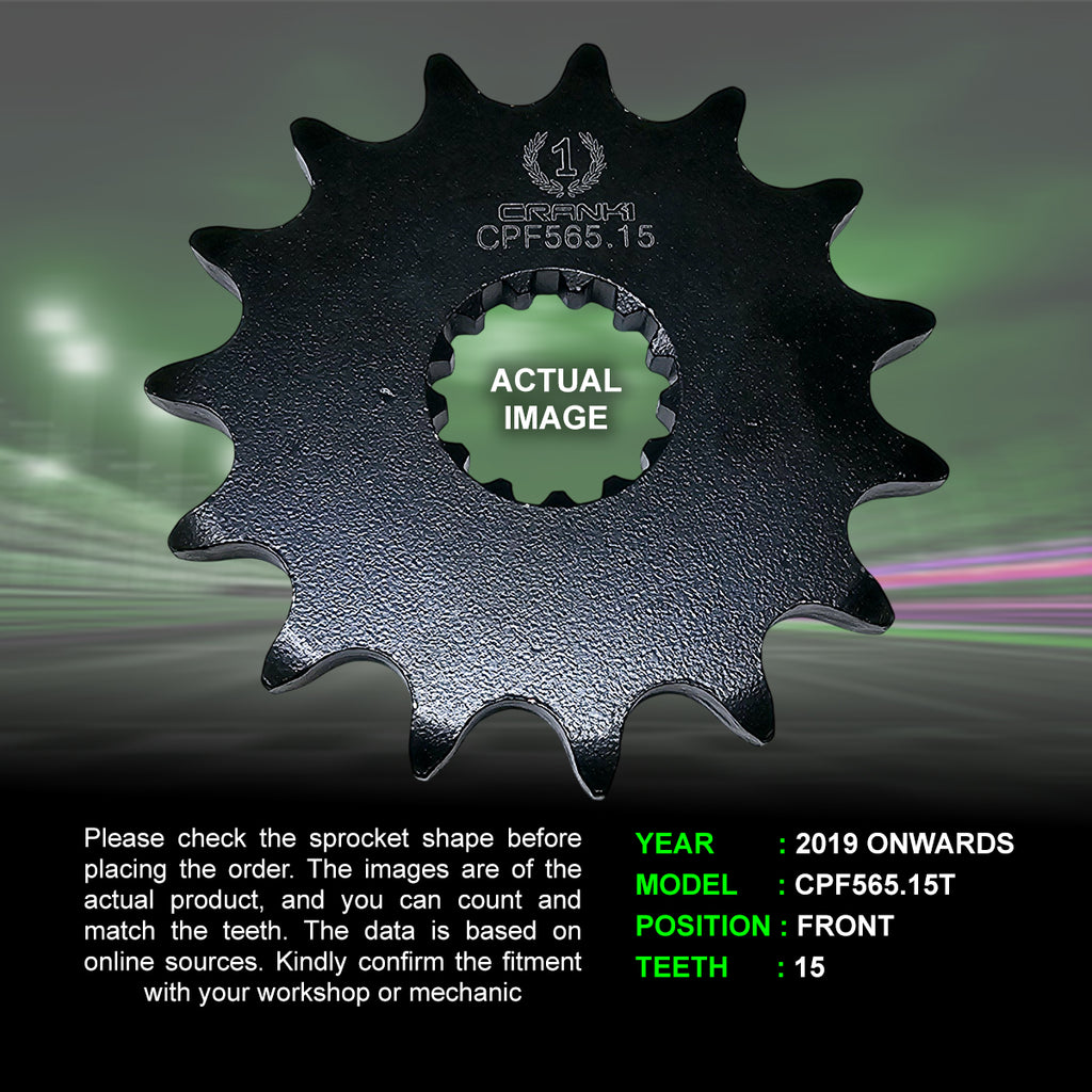 Sprocket For Kawasaki W800 Cafe (2019 Onwards) - Front - CPF565.15T - CRANK1