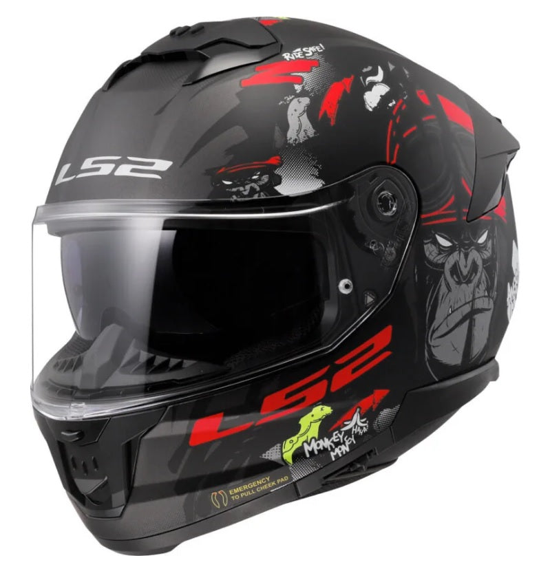 LS2 FF320 Stream II Angry Monkey Matt Black Red
