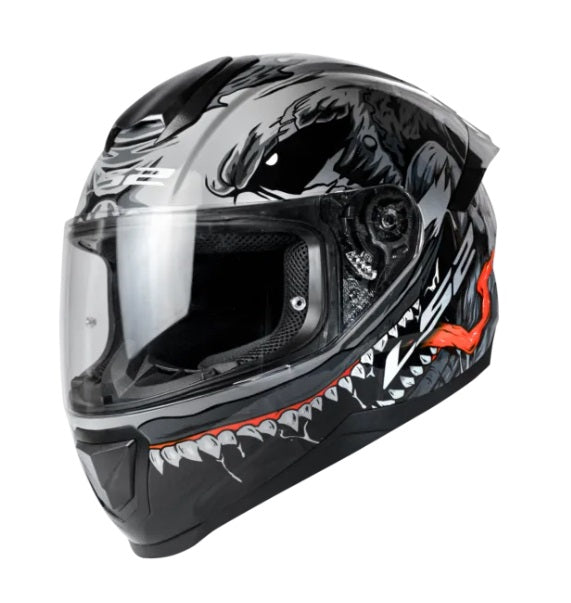 LS2 FF352 Flash Gloss Black Grey Monster