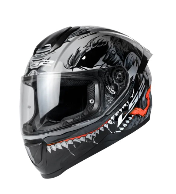 LS2 FF352 Flash Matt Black Grey Monster – Bachoo Motor & Cycle Company