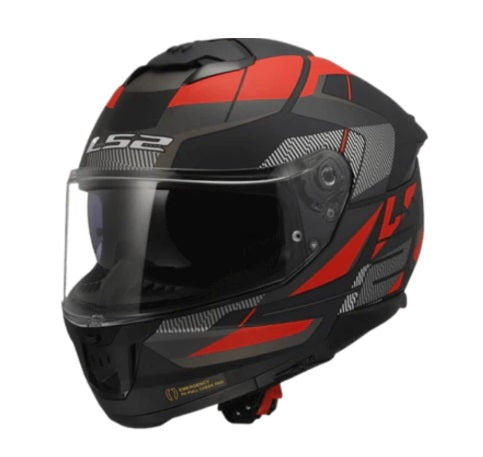 LS2 FF320 Stream II Road Gloss Black Titanium Red