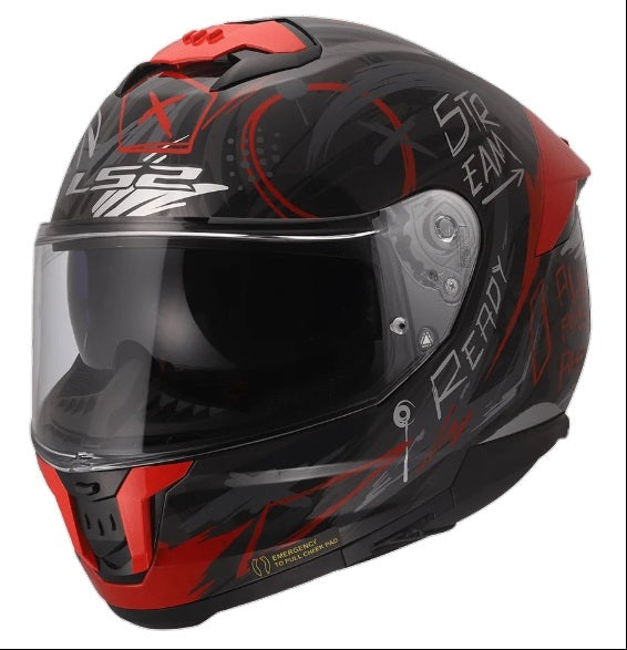 LS2 FF320 Stream II Scratches Black Red