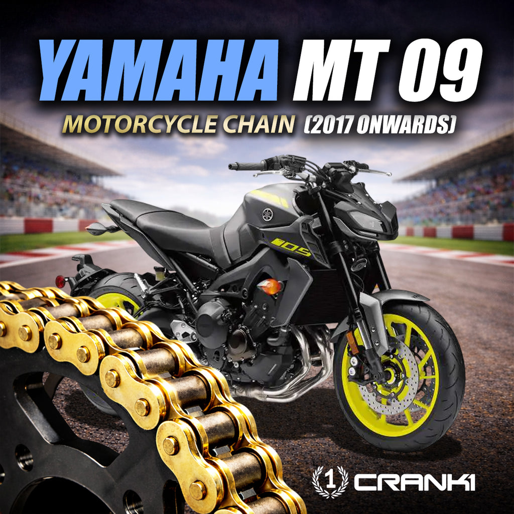 Chain For Yamaha MT-09 (2017 Onwards) - 525 Pitch x 110 Links Gold (ZVMX) - CRANK1