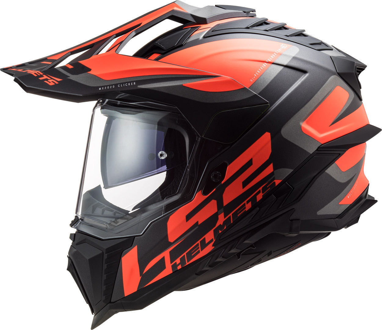 LS2 MX701 Explorer Alter Matt Black Fluorescent Orange