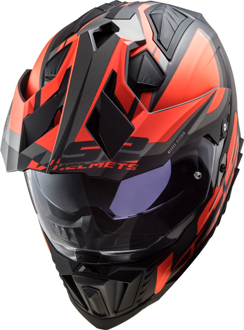 LS2 MX701 Explorer Alter Matt Black Fluorescent Orange
