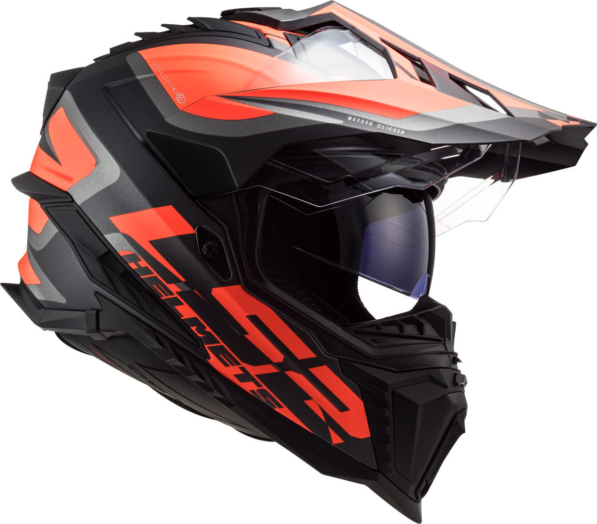 LS2 MX701 Explorer Alter Matt Black Fluorescent Orange