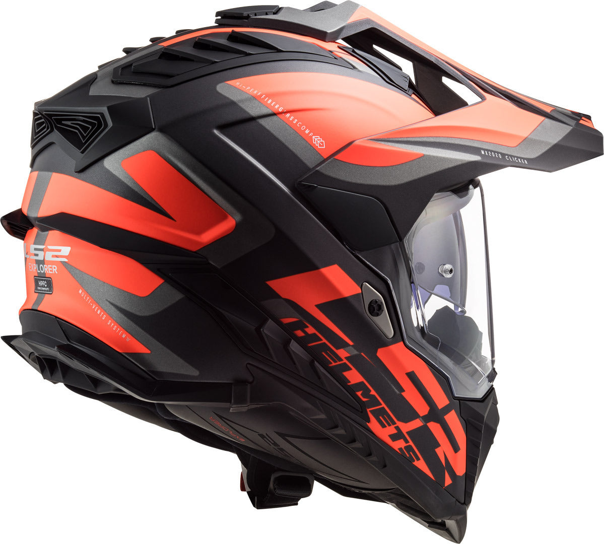 LS2 MX701 Explorer Alter Matt Black Fluorescent Orange
