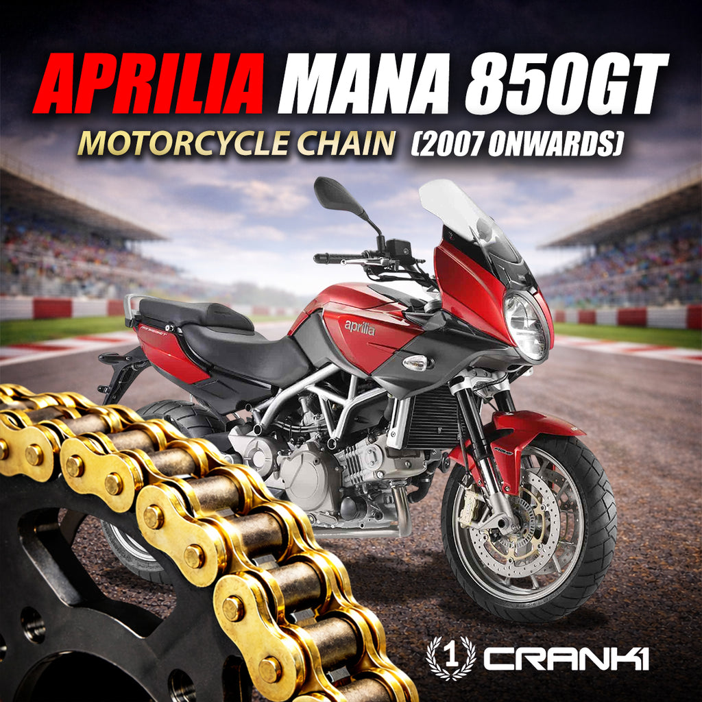 Chain For Aprilia Mana 850GT (2007 Onwards) - 525 Pitch x 108 Links Gold (ZVMX) - CRANK1