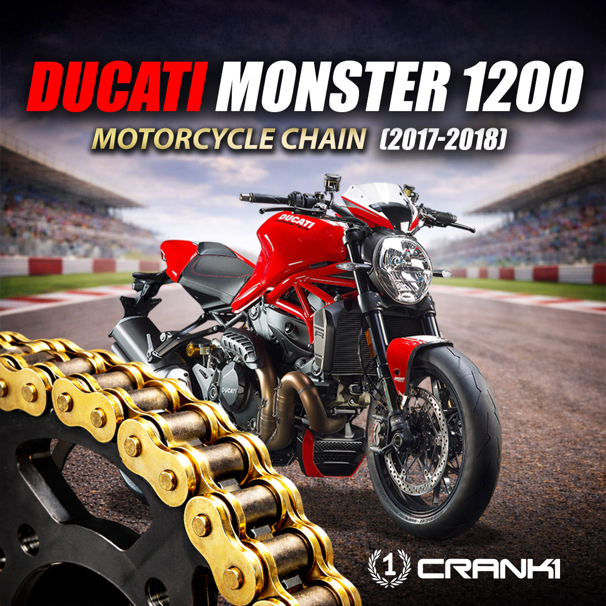 Chain For Ducati Monster 1200 (2017-2018) - 525 Pitch x 108 Links Gold (ZVMX) - CRANK1