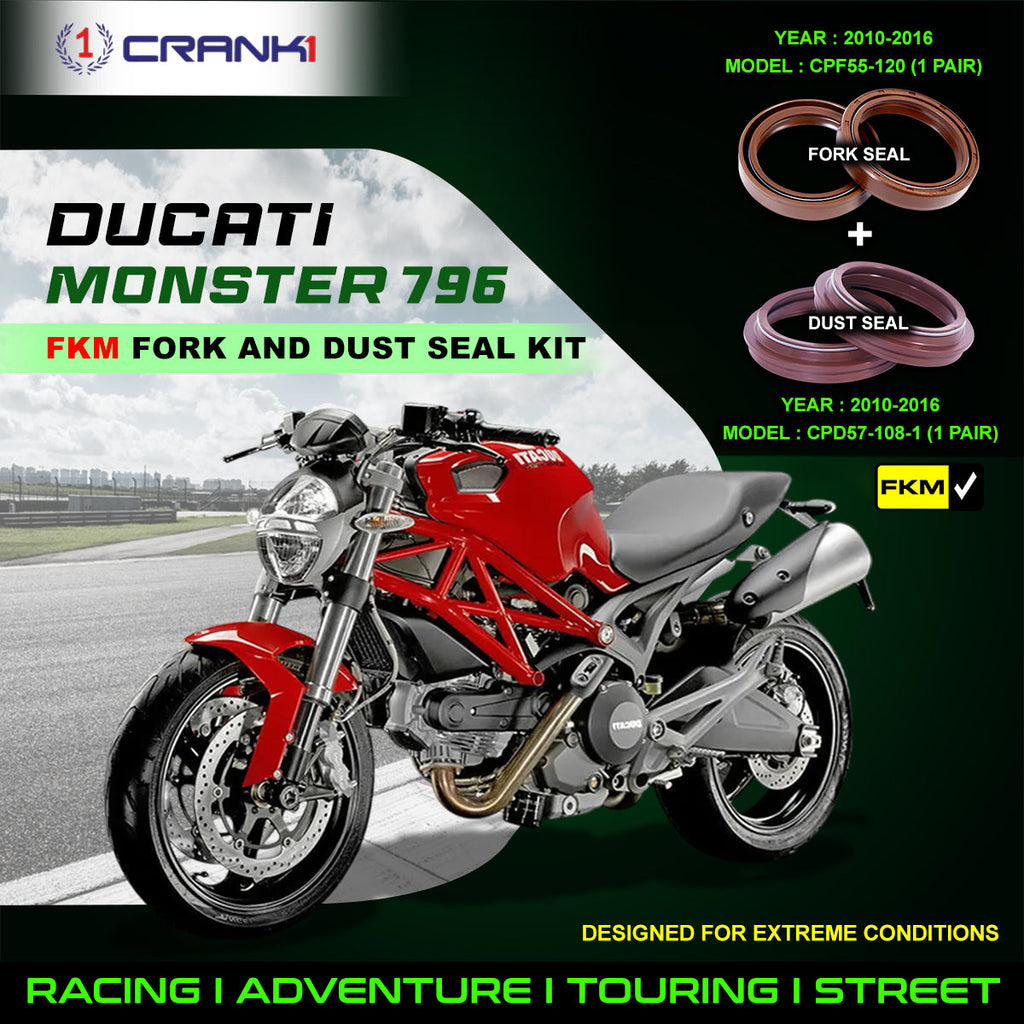 Fork And Dust Seals Kit For Ducati Monster 796 (2010-2016) - CRANK1