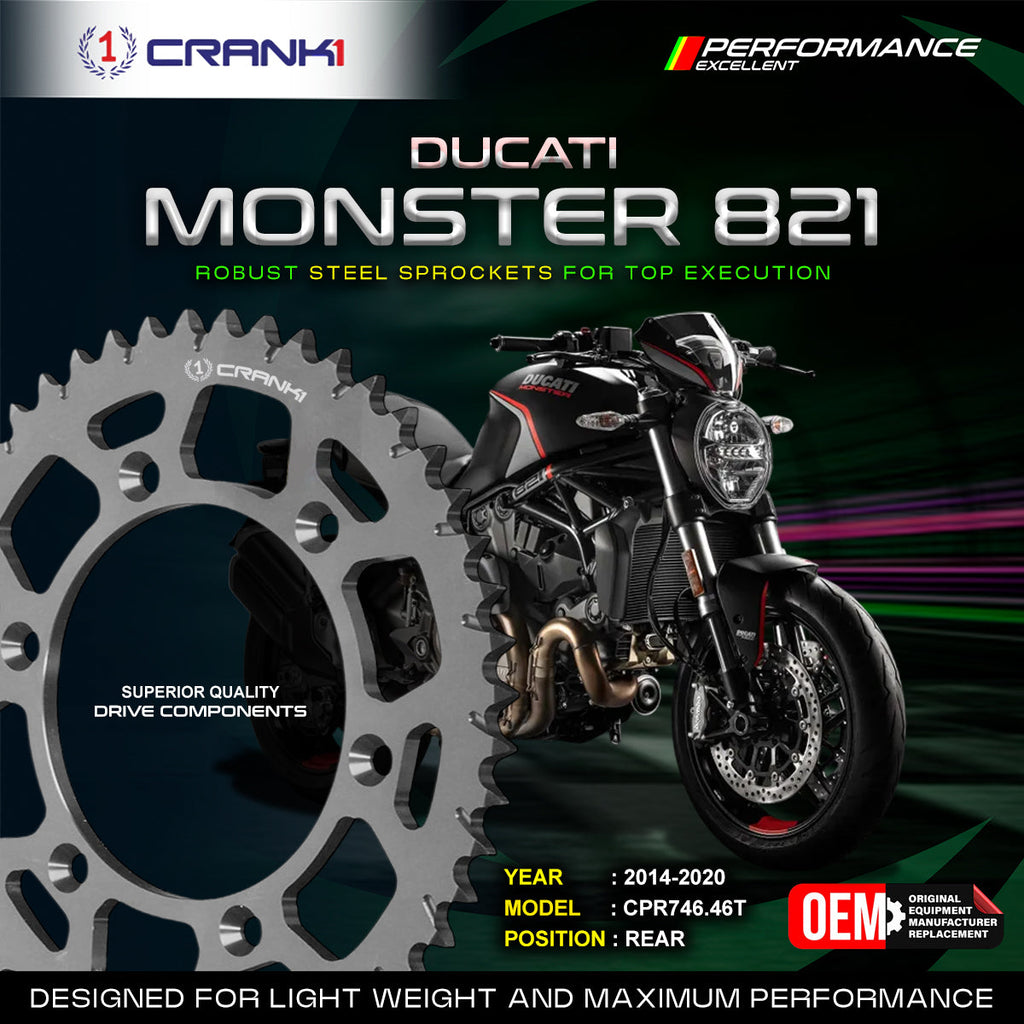 Sprocket For Ducati Monster 821 (2014-2020) - Rear - CPR746.46T - CRANK1