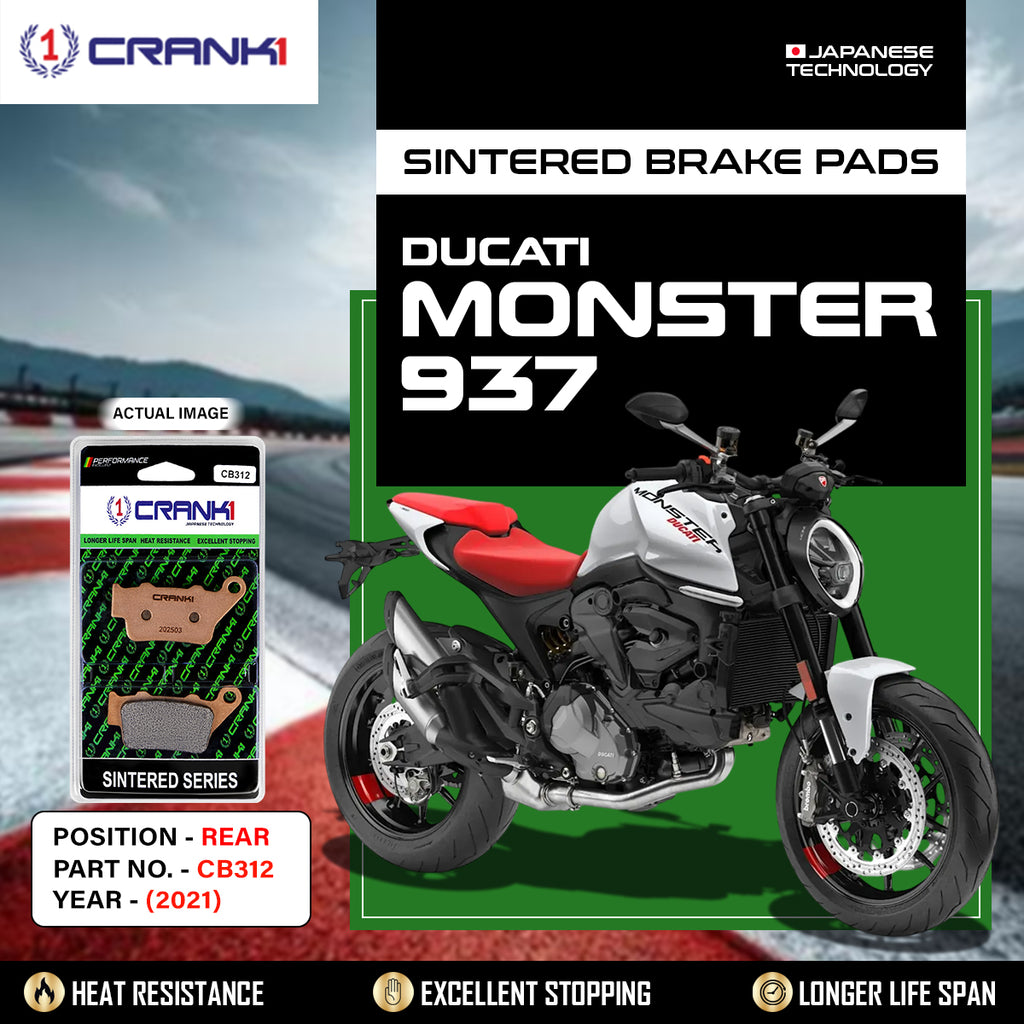 Sintered Brake Pads For Ducati Monster 937 (2021) - Rear - CB312 - 1 Set - CRANK1