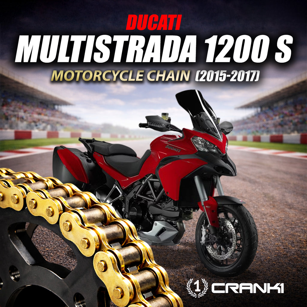 Chain For Ducati Multistrada 1200S (2015-2017) - 525 Pitch x 118 Links Gold (ZVMX) - CRANK1