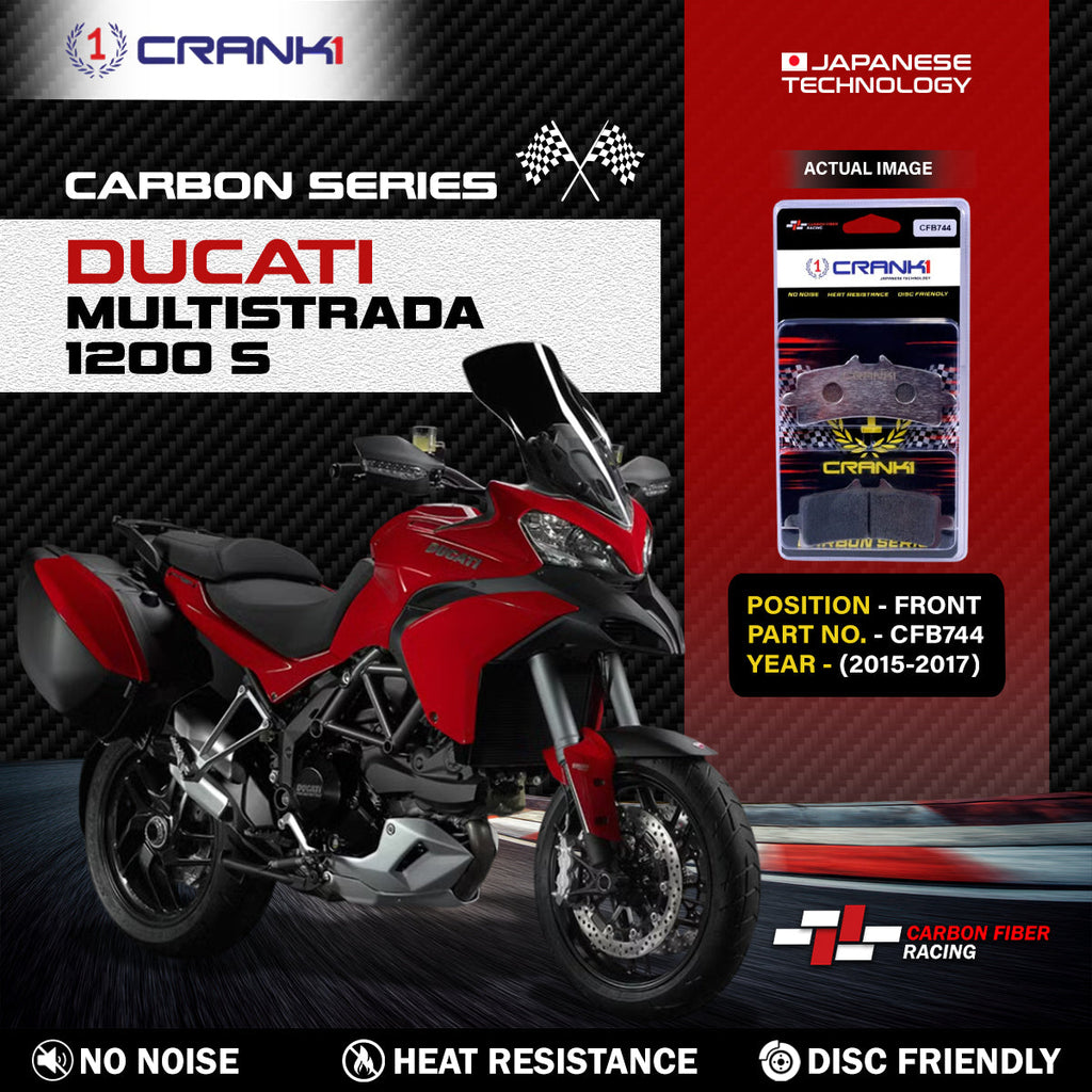 Carbon Brake Pads For Ducati Multistrada 1200 S (2015-2017) - Front - CFB744 - 2 Sets - CRANK1