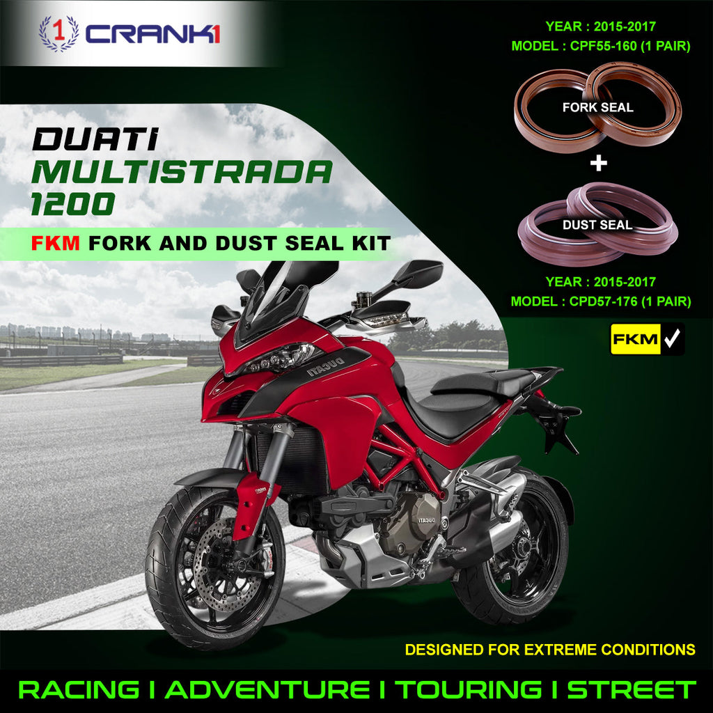 Fork And Dust Seals Kit For Ducati Multistrada 1200 (2015-2017) - CRANK1