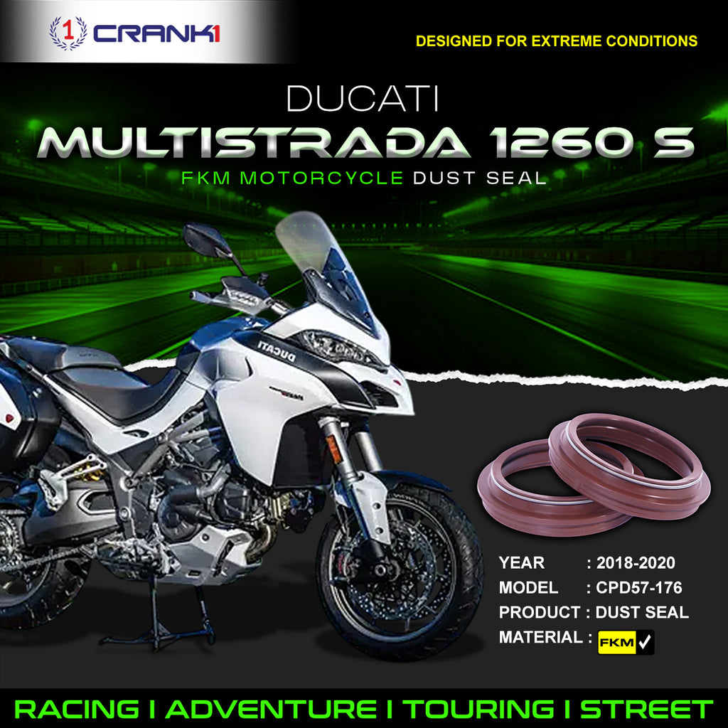 Fork Dust Seals Pair For Ducati Multistrada 1260 S (2018-2020) - CPD57-176 - CRANK1