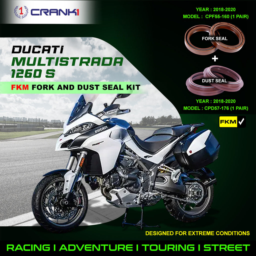 Fork And Dust Seals Kit For Ducati Multistrada 1260 S (2018-2020) - CRANK1