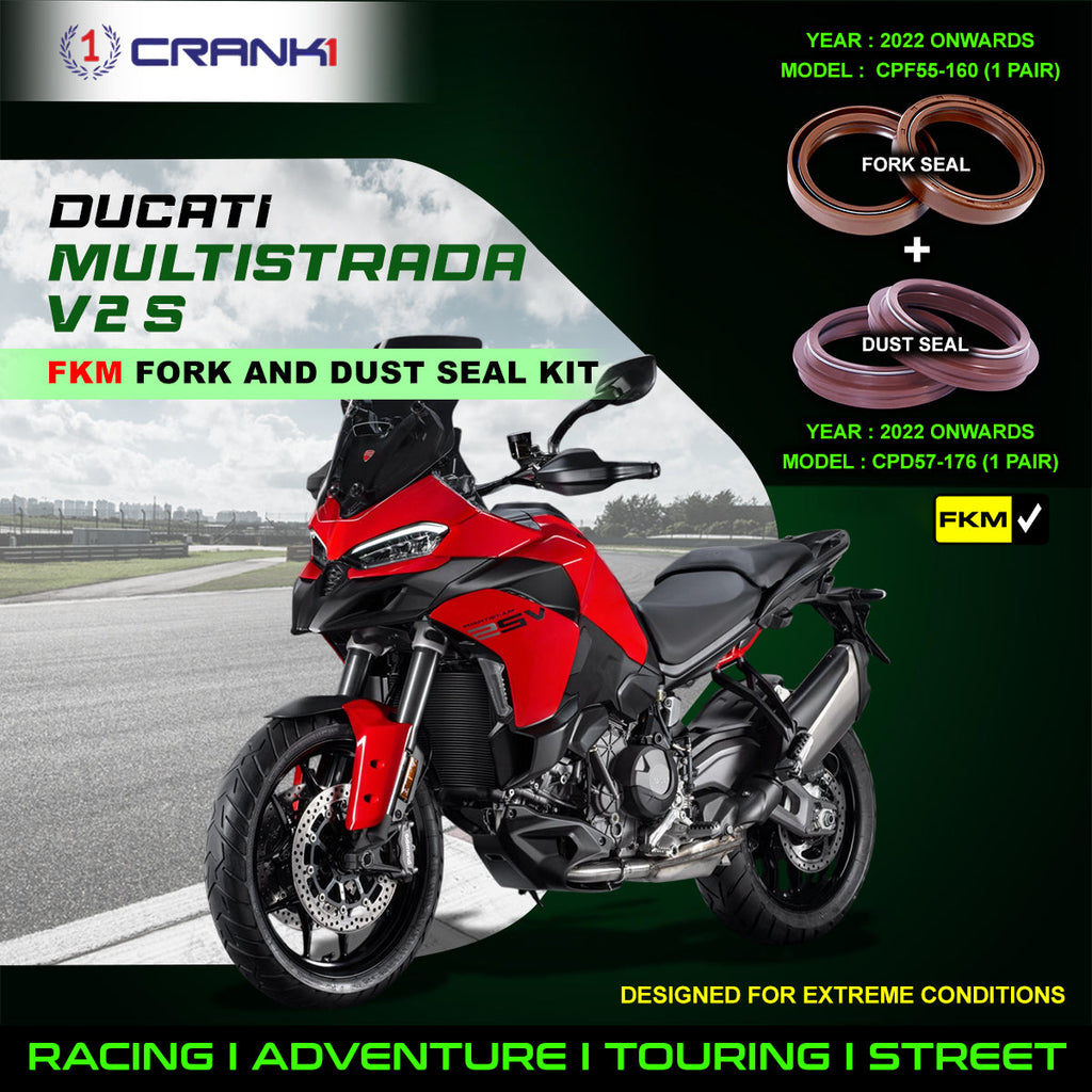 Fork And Dust Seals Kit For Ducati Multistrada V2 S (2022 Onwards) - CRANK1