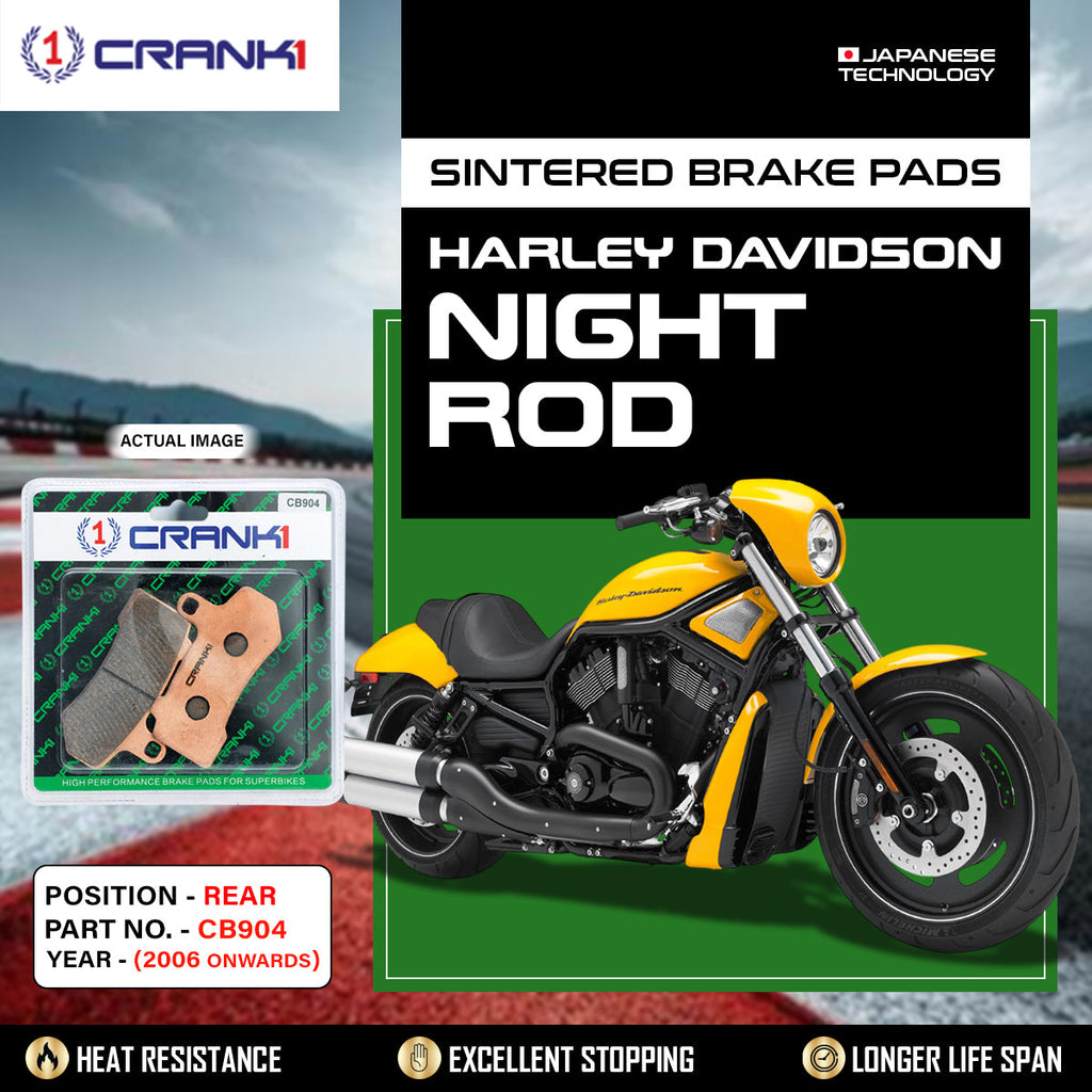 Sintered Brake Pads For Harley Davidson Night Rod (2006 Onwards) - Rear - CB904 - 1 Set - CRANK1