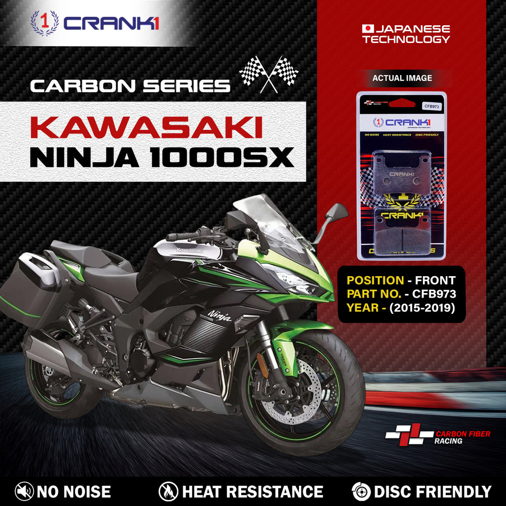 Carbon Brake Pads For Kawasaki Ninja 1000SX (2015-2019) - Front - CFB973 - 2 Sets - CRANK1