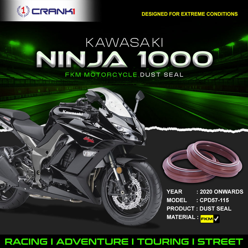 Fork Dust Seals Pair For Kawasaki Ninja 1000 (2020 Onwards) - CPD57-115 - CRANK1