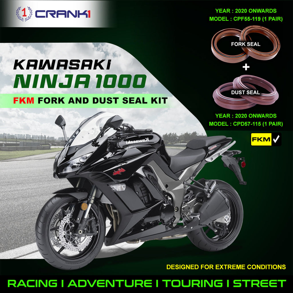 Fork And Dust Seals Kit For Kawasaki Ninja 1000 (2020 Onwards) - CRANK1