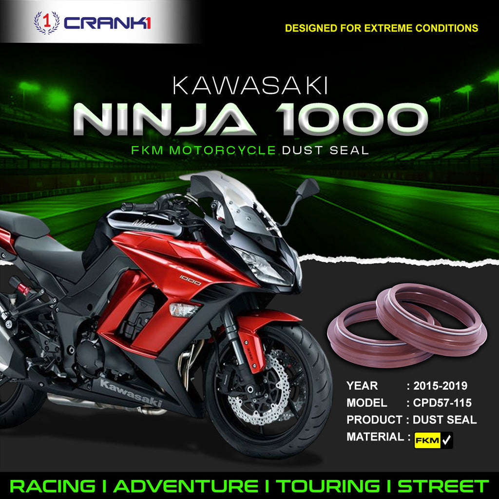 Fork Dust Seals Pair For Kawasaki Ninja 1000 (2015-2019) - CPD57-115 - CRANK1