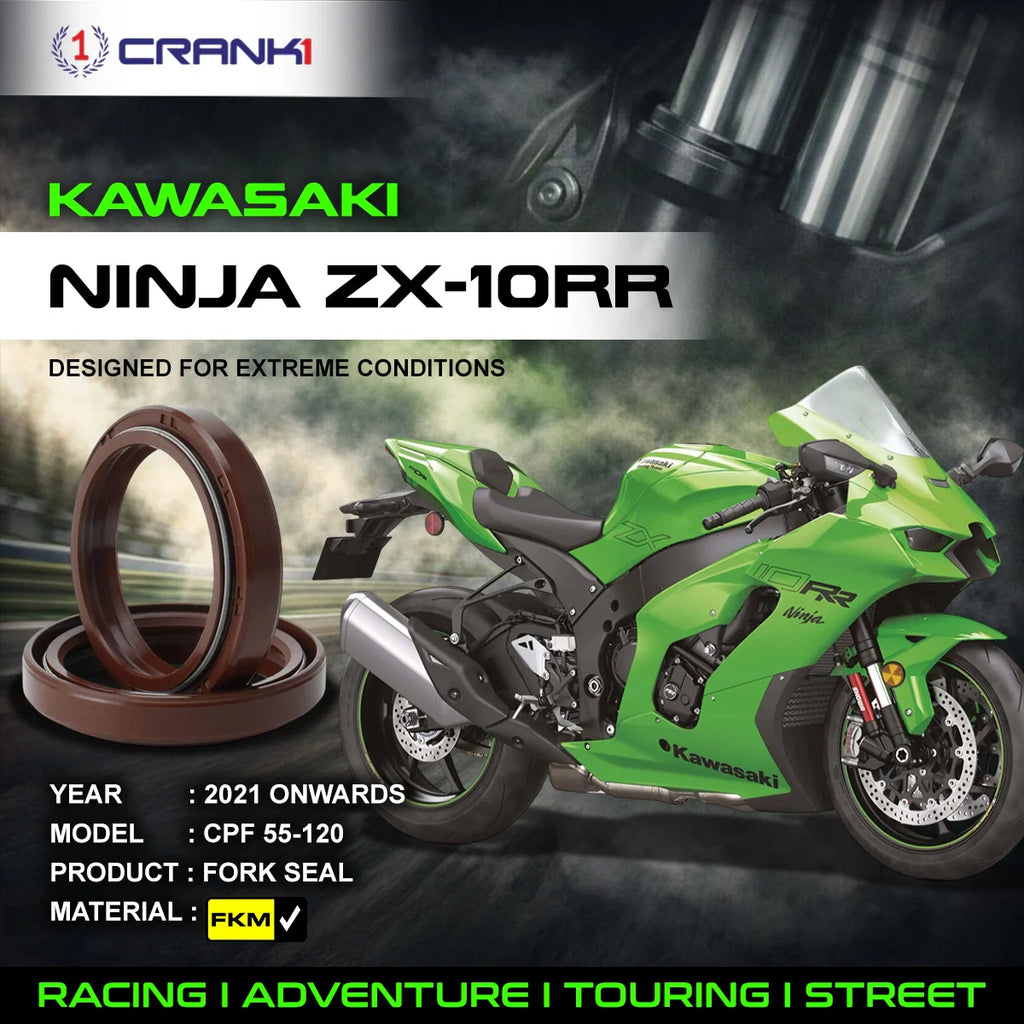 Fork Oil Seals Pair For Kawasaki Ninja ZX-10RR (2021 Onwards) - CPF55-120 - CRANK1