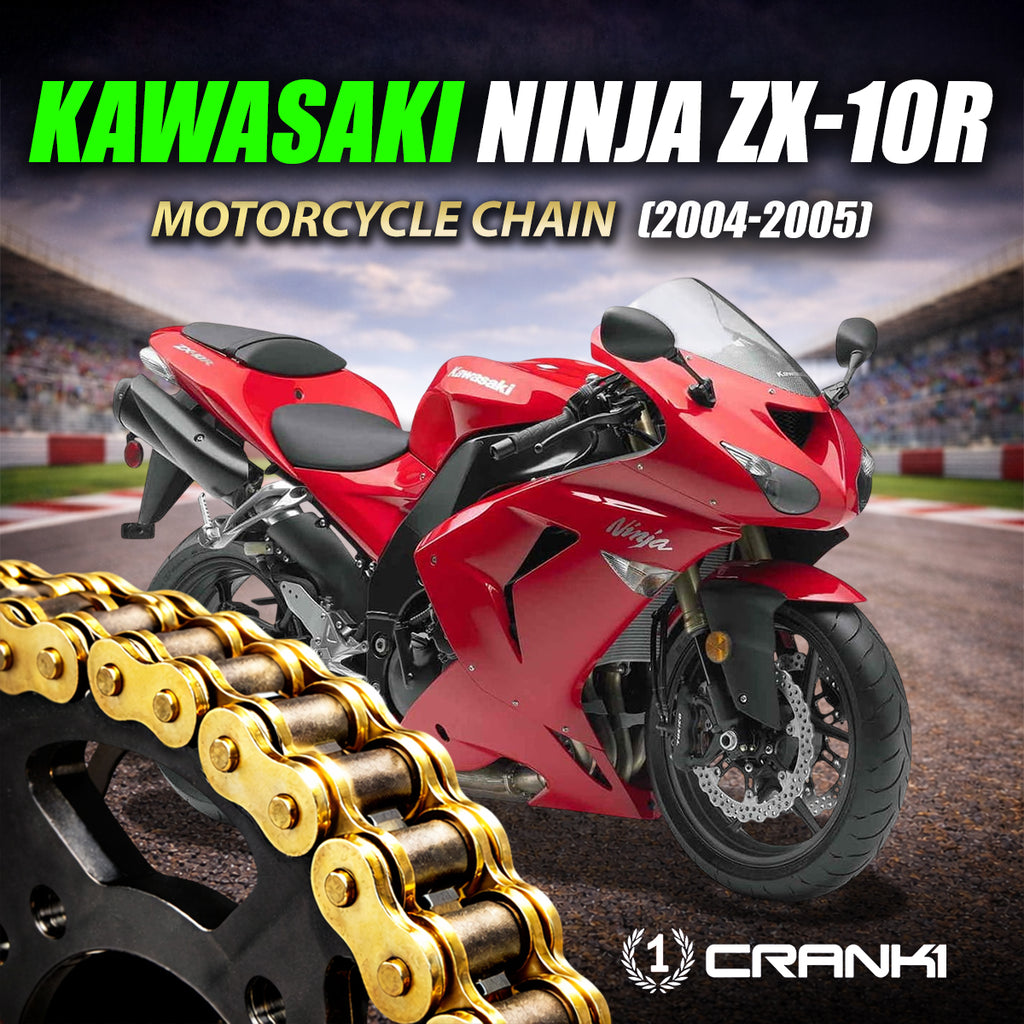 Chain For Kawasaki Ninja ZX-10R (2004-2005) - 525 Pitch x 110 Links Gold (ZVMX) - CRANK1