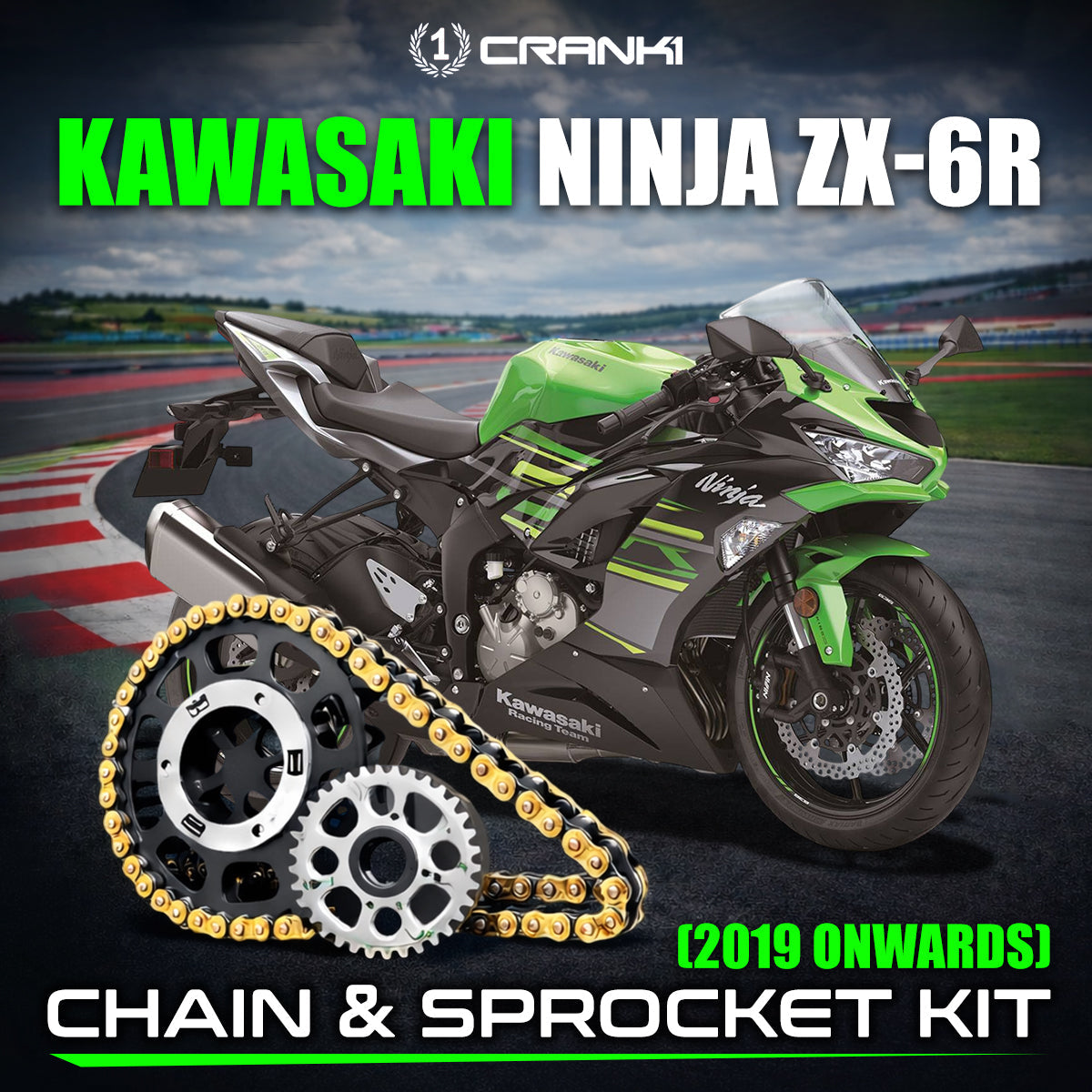 Chain And Sprocket Kit For Kawasaki Ninja ZX-6R (2019 Onwards) - CRANK1