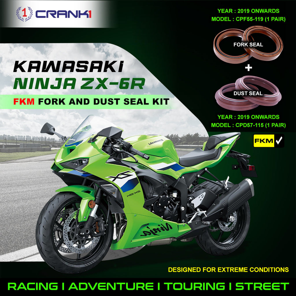 Fork And Dust Seals Kit For Kawasaki Ninja ZX-6R (2019 Onwards) - CRANK1