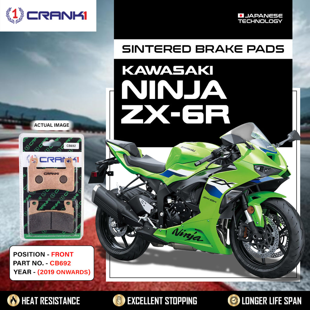 Sintered Brake Pads For Kawasaki Ninja ZX-6R (2019 Onwards) - Front - CB692 - 2 Sets - CRANK1