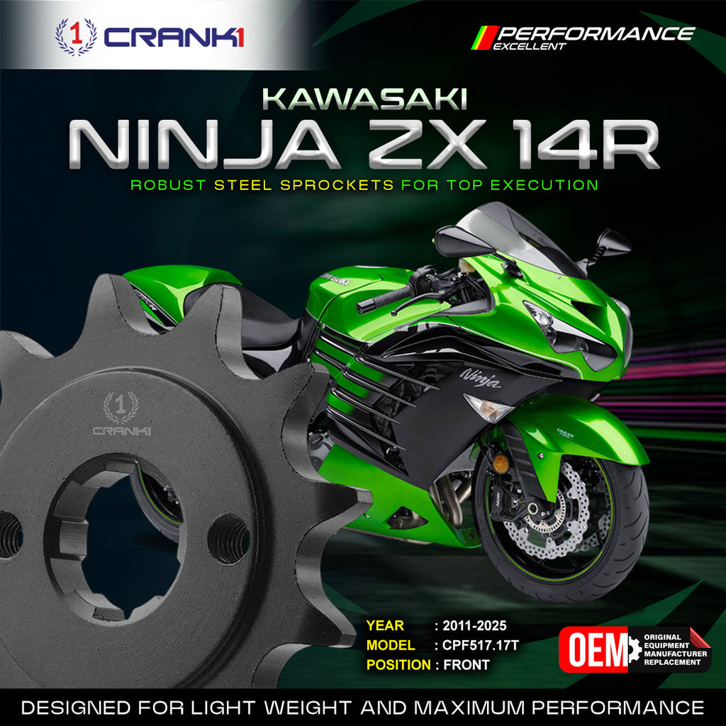 Sprocket For  Kawasaki Ninja ZX-14R (2011-2025) - Front - CPF517.17T - CRANK1