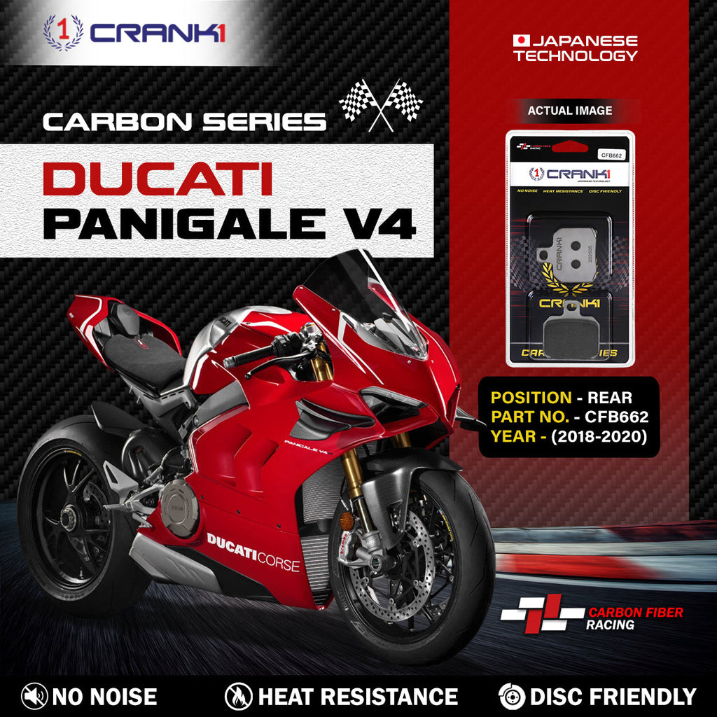 Carbon Brake Pads For Ducati Panigale V4 (2018-2020) - Rear - CFB662 - 1 Set - CRANK1
