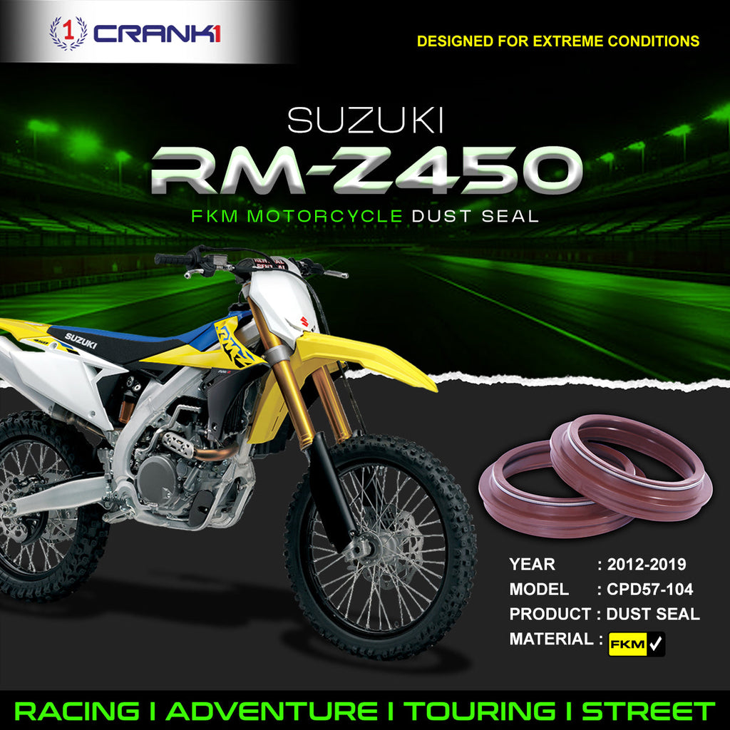 Fork Dust Seals Pair For Suzuki RM-Z450 (2012-2019) - CPD57-104 - CRANK1