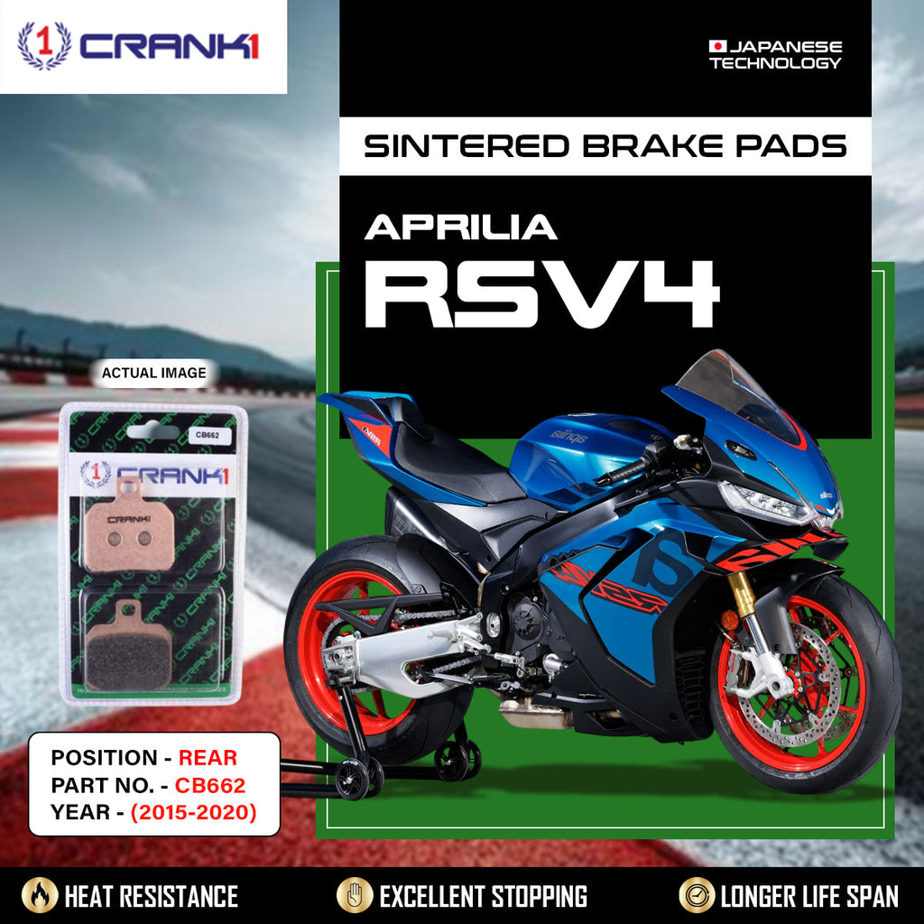 Sintered Brake Pads For Aprilia RSV4 (2015-2020) - Rear - CB662 - 1 Set - CRANK1