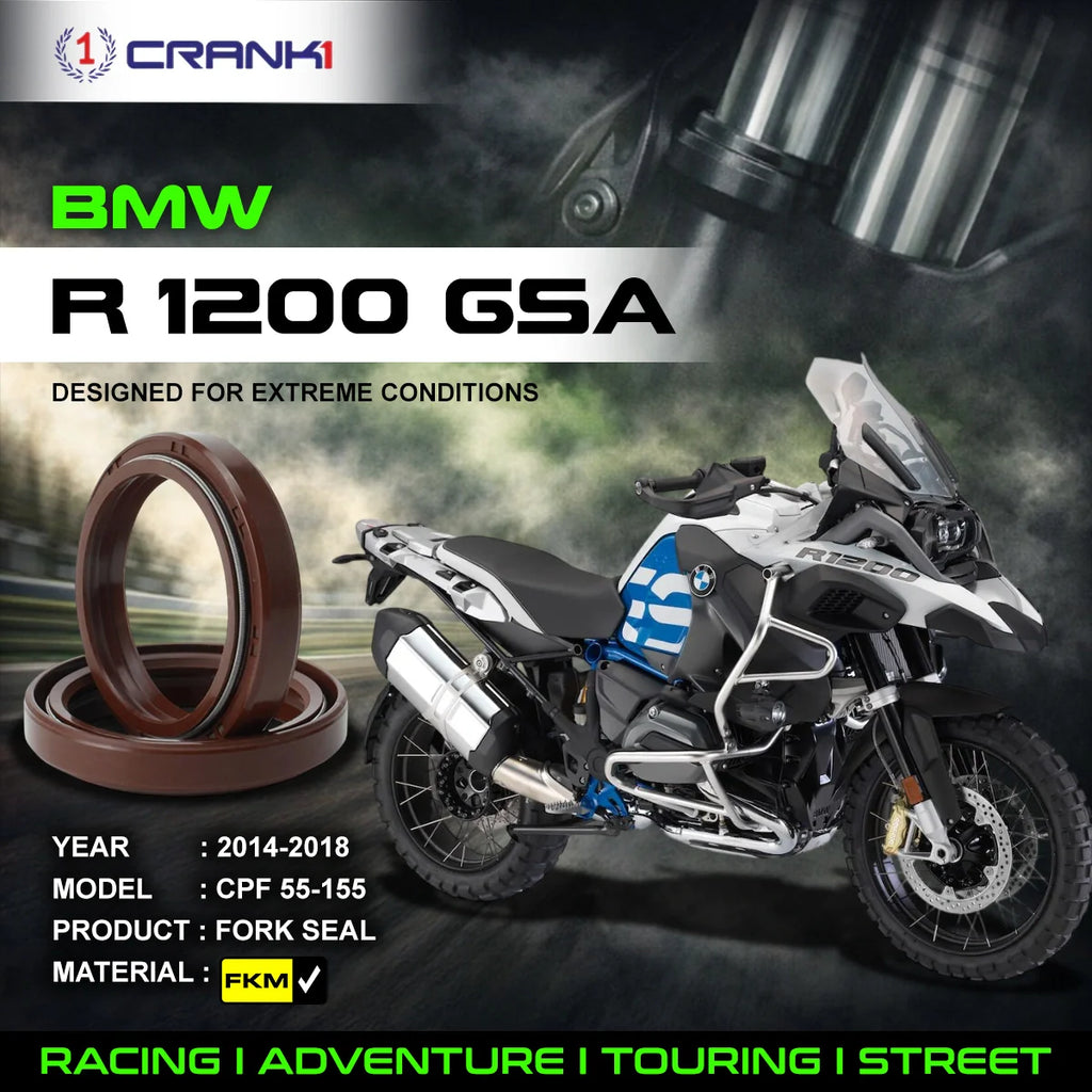 Fork Oil Seals Pair For BMW R 1200 GSA (2014-2018) - CPF55-155 - CRANK1